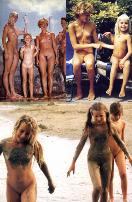 Retro nudism and family naturism photo