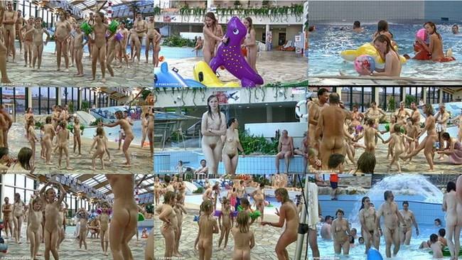 France video naturism in the water park with a large pool